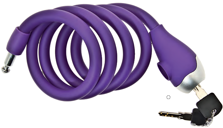 ART.LU 13 L Lucchetto a spirale in silicone 120 cm. x 12 mm lilla opaco ART.LU 13 L Lucchetto a spirale in silicone 120 cm. x 12 mm lilla opaco